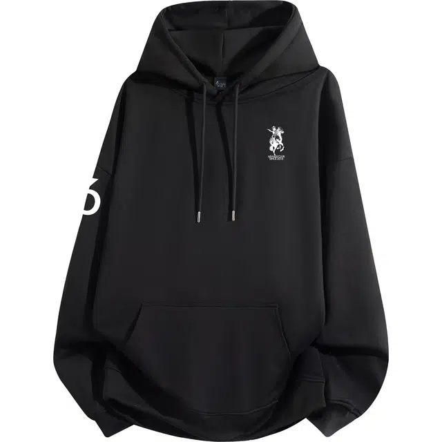 西部牛仔阿凡迪 美式复古街头简约基础设计字母潮牌印花宽松舒适休闲百搭时尚潮流通勤无性别主义抽绳长袖连帽卫衣 男女同款