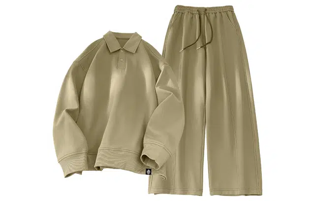 王者荣耀 美式复古纯色翻领上衣长裤两件套宽松舒适学生党青少年高颜值百搭时尚休闲运动套装 孙悟空款 男女同款