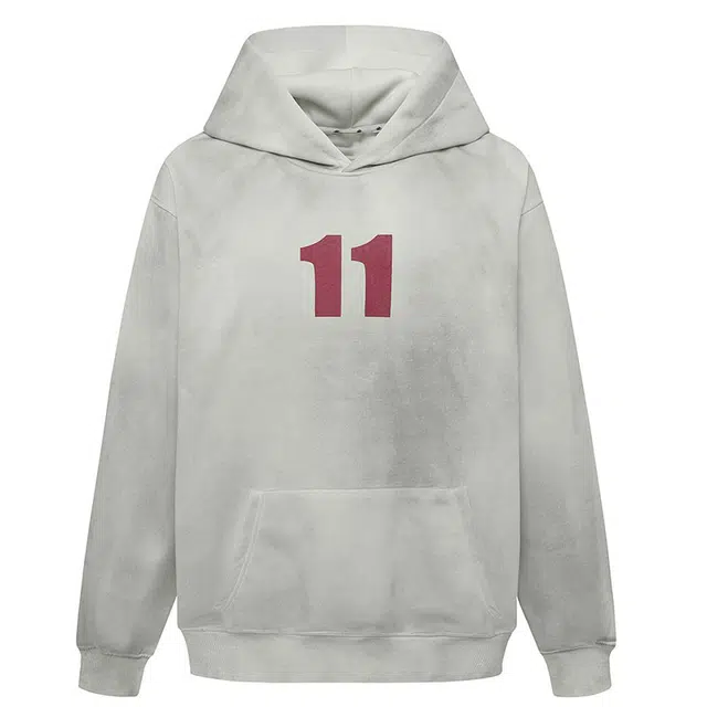 拾个壹先生 美式复古重磅高街做旧数字宽松休闲百搭高级感帽衫卫衣 男女同款