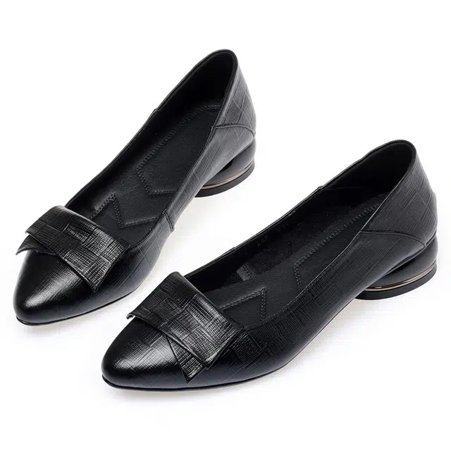 阿比让 二层牛皮 蝴蝶结时尚百搭耐磨耐舒适 女士休闲单鞋 女