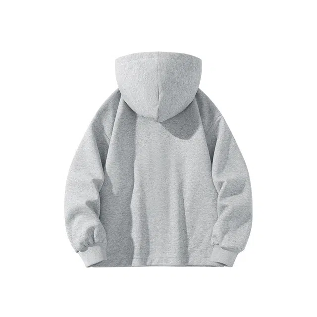 顶峰保罗 美式复古潮牌格子拼接开衫重磅连帽外套无性别主义痞帅休闲运动宽松大码夹克上衣简约百搭高街长袖卫衣 男女同款