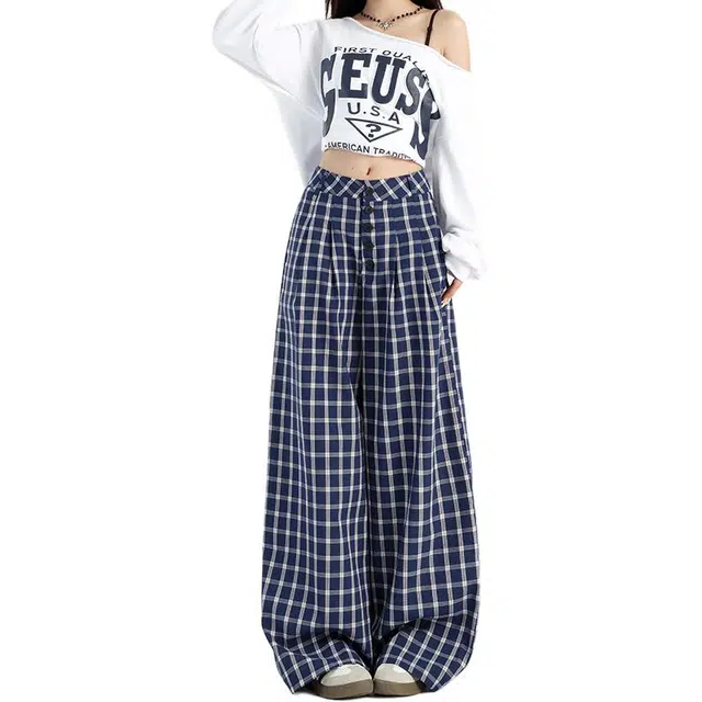 欧迪芬 韩式宽松高腰牛仔裤 女款
