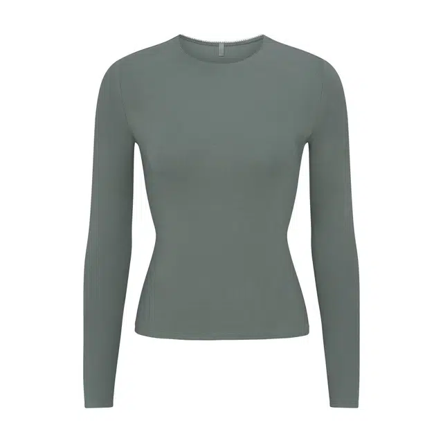 SKIMS DROP NEEDLE POINTELLE LONG SLEEVE TOP FW25T