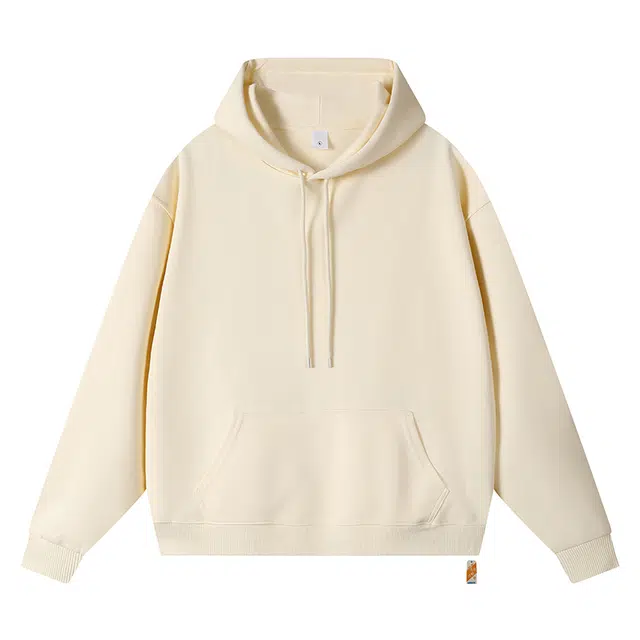 北欧攻略 美式高级感春秋冬重磅叠穿硬挺纯色基础款内搭宽松外套加绒连帽衫卫衣 男女同款