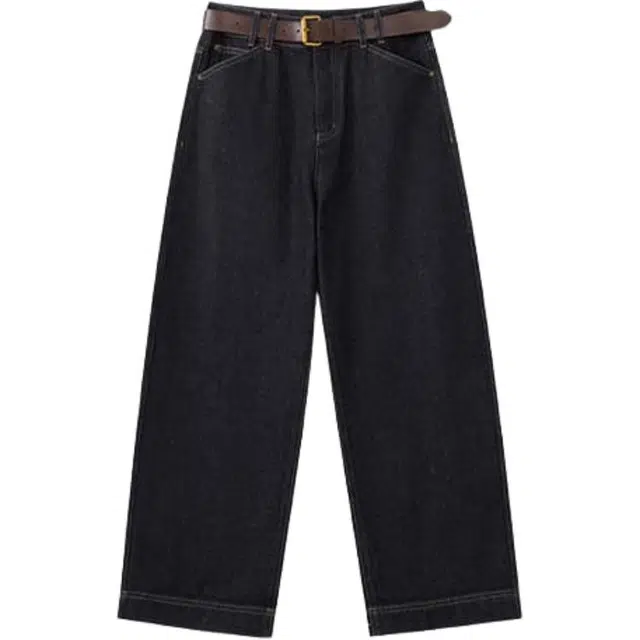 柳絮自制 时尚简约休闲百搭显瘦直筒裤牛仔裤 女款