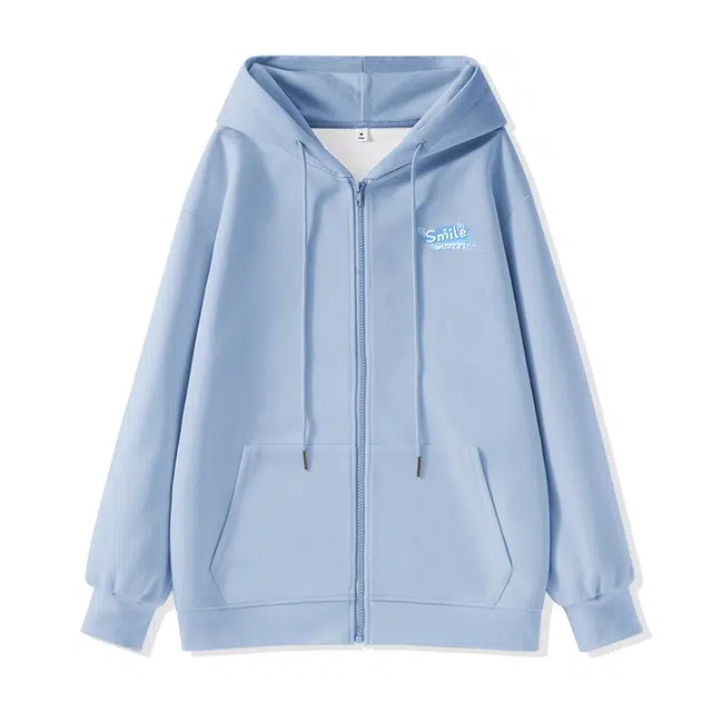 棉致 微笑笔刷简约纯色牛奶丝复合抗皱无性别主义宽松落肩休闲卫衣 男女同款