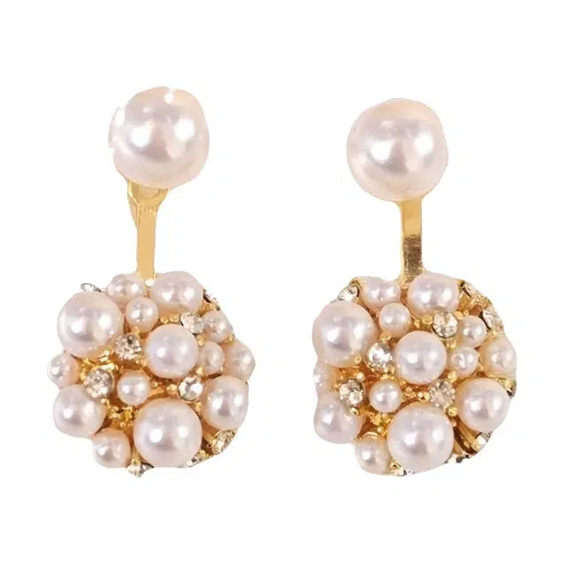 彤彤兔 时尚轻奢小众微镶钻花球耳环两戴式设计感耳饰女 合金树脂 耳钉 女款