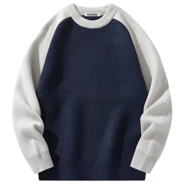 帕丁顿熊 基础款简约纯色宽松毛衣慵懒极简针织衫打底衣 男女同款