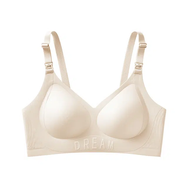 慕梵度 无痕提拉果冻胶哺乳内衣前开扣无钢圈聚拢防下垂收副乳上托怀孕期孕妇专用大码文胸 女款