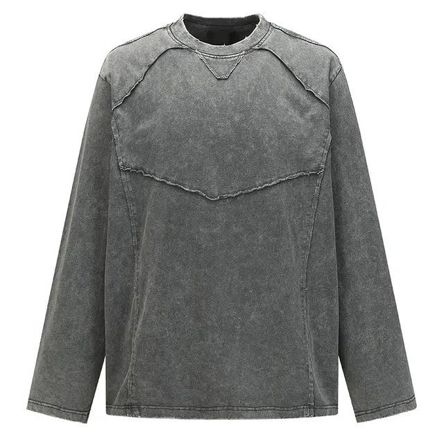 拾个壹先生 美式复古高街做旧痞帅宽松休闲百搭设计感字母印花长袖卫衣 男女同款