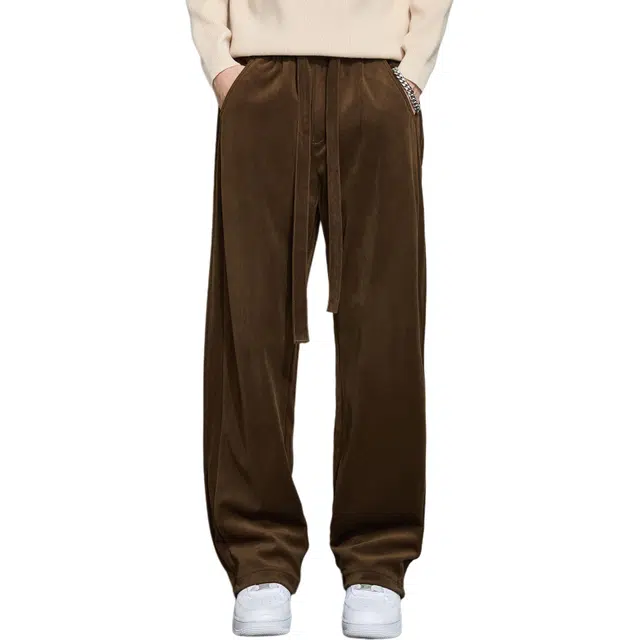 隐狼世家 裤子男潮牌美式阔腿运动裤男生直筒宽松拖地卫裤休闲裤 男款