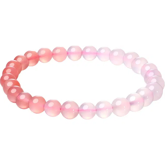 老庙 月老赐福 渐变柔雾粉玛瑙串珠 新中式旺招东方美学少女心气质百搭#好运天然 玛瑙 手链 女款