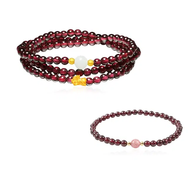 重庆金店 貔貅宝宝叠戴 国潮新中式招财纳福吉祥顺遂本命年精致轻奢优雅气质小众设计转运珠手饰#好运 合金 手串 男女同款情侣款