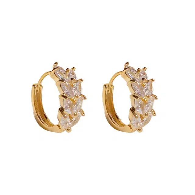 彤彤兔 韩系精致小巧麦穗耳钉小众高级设计感耳扣耳饰品 合金 耳环 女款