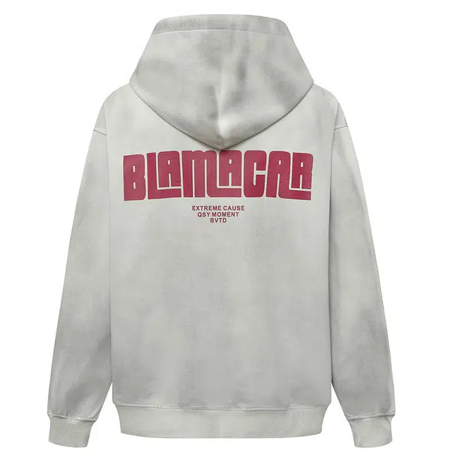 拾个壹先生 美式复古重磅高街做旧数字宽松休闲百搭高级感帽衫卫衣 男女同款