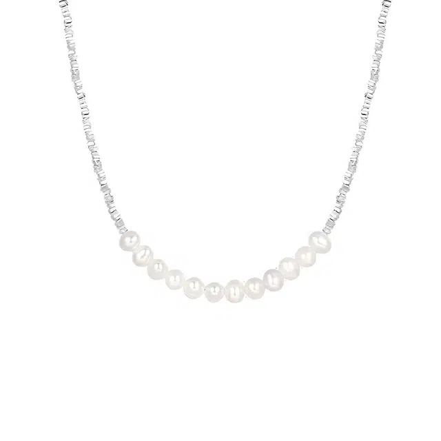 【S925银 碎碎有钱】 福韵金 六桂福 碎银两珍珠轻奢简约高级时尚设计小众新中式温柔气质氛围感显白甜蜜表白女友百搭 银 项链 女款