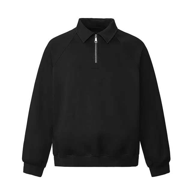 欧路得 欧路得 空气层结构分割半拉链男秋季美式重磅运动休闲宽松翻领套头衫卫衣 男款