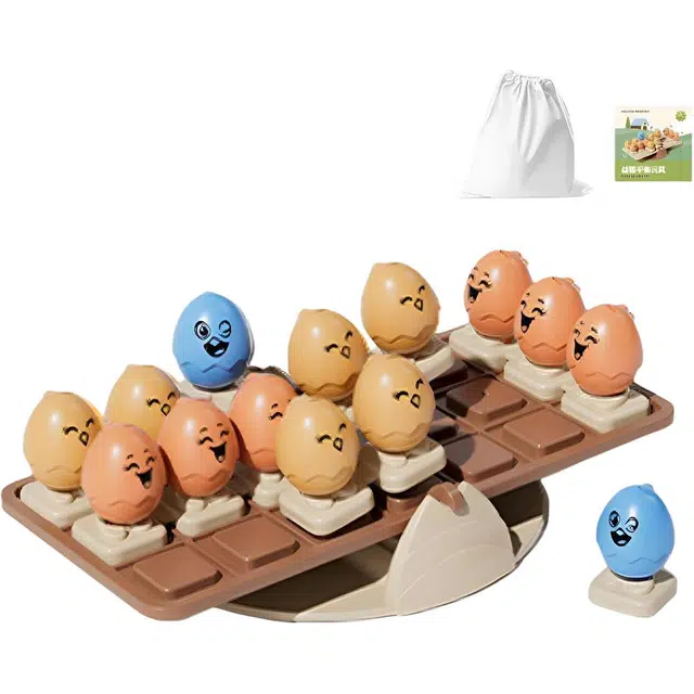 妙贝乐 趣味萌鸡排排坐 平衡感知游戏 智力开发 桌面对战  逻辑思维脑力训练 专注力训练 形状认知/配对玩具