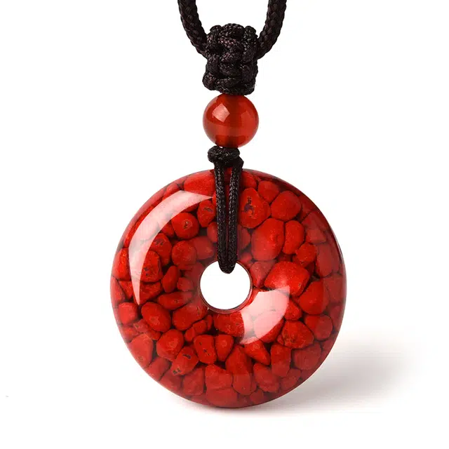 【匠心手作 平安喜乐】 灵菲 保真高含量晶体砂赠对象 新中式小众个性国潮颈饰 情绪价值转运万事顺意#好运 朱砂 吊坠 男女同款情侣款