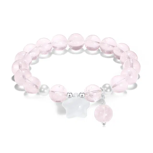 【普陀山官方已过香】 普陀山文创 新中式国风桃花朵朵浪漫显白转运珠小众设计甜蜜爱情优雅轻奢高级感潮流百搭#好运 粉水晶 手串 女款