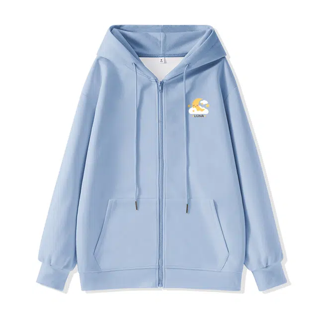 棉致 弯弯月牙简约纯色牛奶丝复合抗皱无性别主义宽松落肩休闲卫衣 男女同款