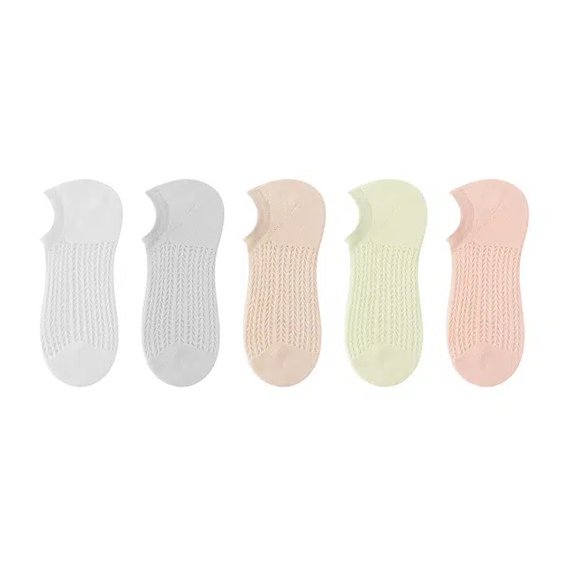 潇潇玲珑阁 纯棉防臭吸汗不掉跟防滑脱春夏季浅口隐形百搭休闲舒适船袜 女款 组合装