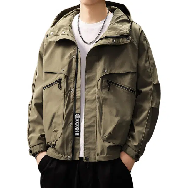 贵色 美式潮流复古城市机能风连帽工装外套运动户外防风保暖设计感休闲日常出行穿搭潮牌长袖上衣夹克 男女同款