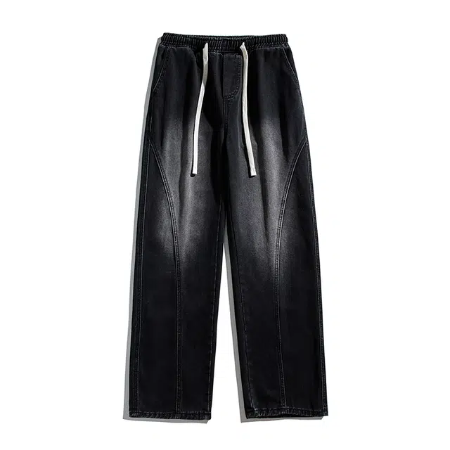 太子龍 复古百搭休闲美式潮牌高街阔腿牛仔裤 男款