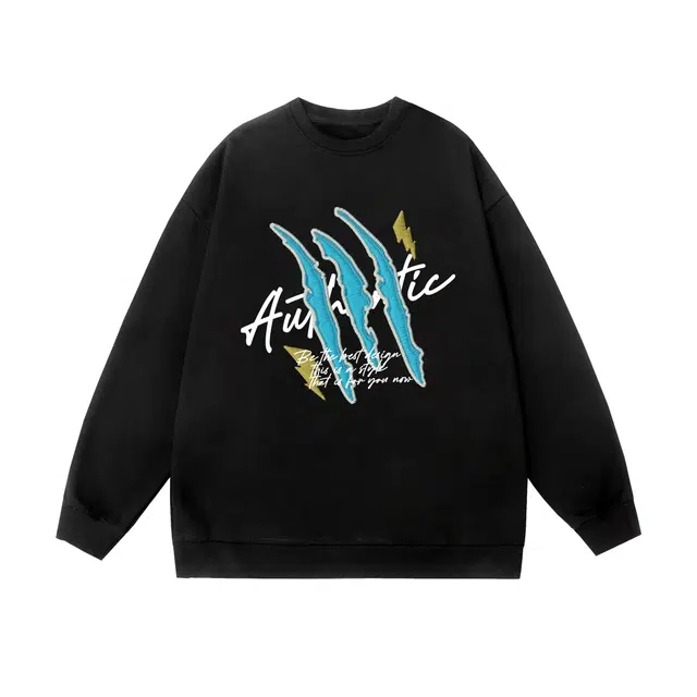 棉基因 早秋创意青春学院高街时尚潮牌简约潮男青少年复古男装减龄感通勤高级感韩系穿搭女士基础款无帽打底衫慵懒风女圆领卫衣 男女同款