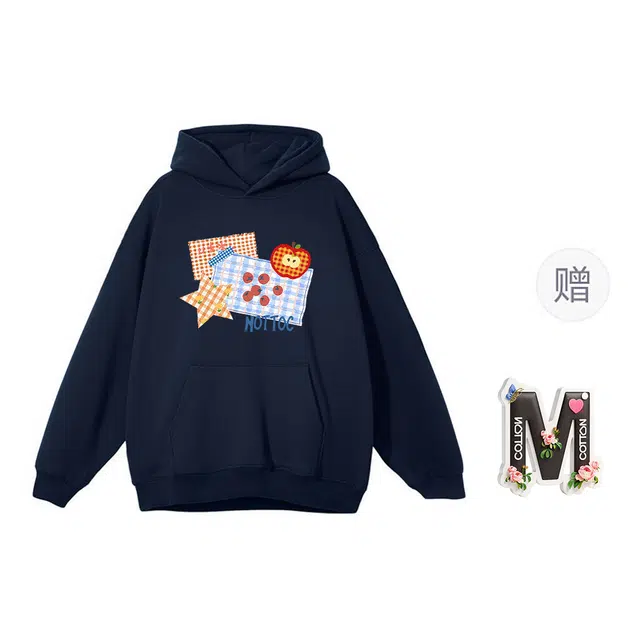 棉购 连帽韩版舒适百搭休闲宽松卡通个性卫衣 女款