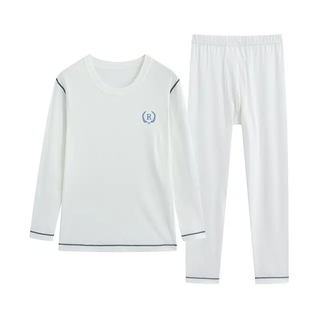 贴身领域 纯色舒适透气保暖套装 男款