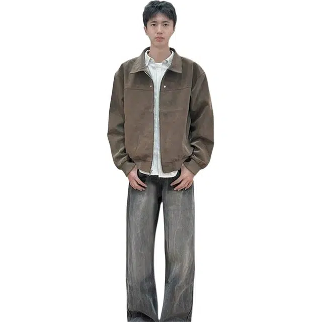 臣目 美式复古舒适百搭夹克外套 男女同款