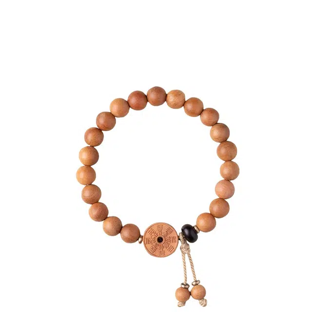 仙园韵 太极八卦桃木女款道家山鬼花钱护身符文玩木质手链#好运 桃木 手串 男女同款情侣款