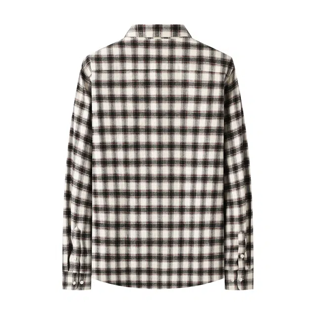 百胜狐 加大码男装全棉宽松型长袖秋款中青年休闲衬衣衬衫 男款