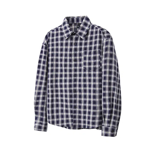 欧路得 欧路得 复古条纹休闲男女秋季潮牌痞帅宽松衬衣高街百搭外套衬衫 男款