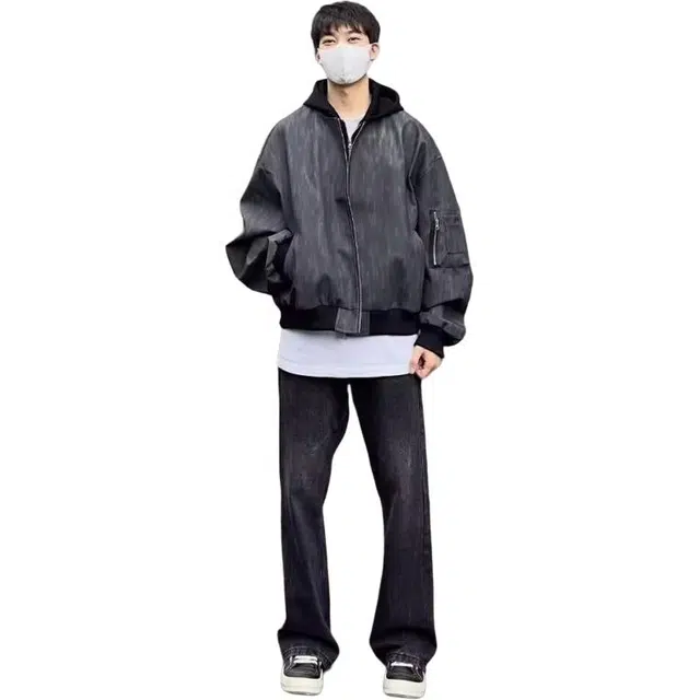 袋鼠 高级感慵懒风老钱风外穿痞帅休闲通勤加棉棉衣复古纹理夹克外套 男女同款