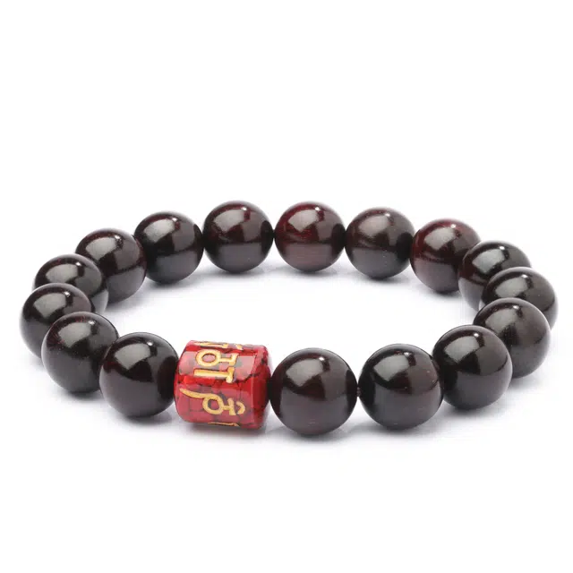 三檀小舍 国风国潮新中式六字真言招财转运守护 复古文玩盘玩绕指柔礼盒#好运 紫檀属 手串 男女同款情侣款