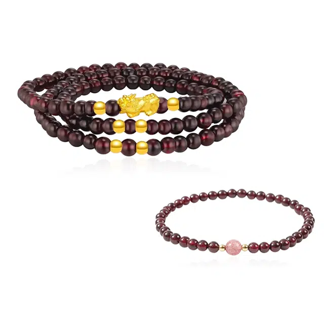 重庆金店 招财貔貅叠戴 国潮新中式纳福吉祥顺遂本命年精致轻奢优雅气质小众设计转运珠手饰#好运 合金  手串 男女同款情侣款