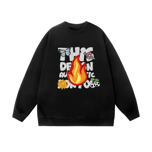 棉基因 早秋甜美少年感学院高街时尚潮牌简约潮男青少年复古男装减龄感通勤高级感韩系穿搭女士基础款无帽打底衫慵懒风圆领卫衣 男女同款