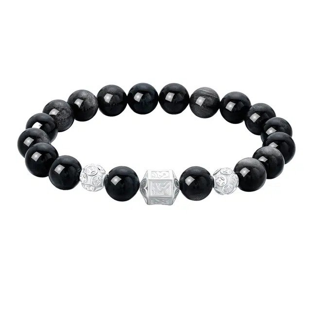 爱骊 甄选国潮新中式时来运转气质复古潮酷高级感精美礼盒#好运 黑曜石 手串 男女同款情侣款