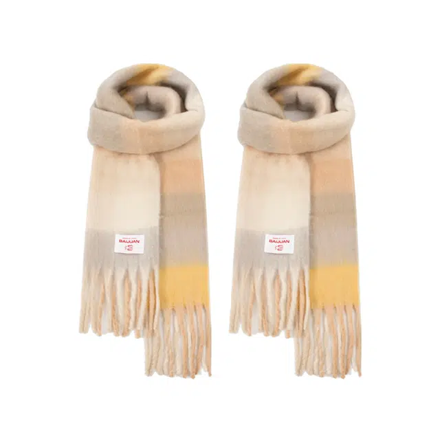 白卷 限定款马卡龙色保暖加厚 绒线围巾 女款