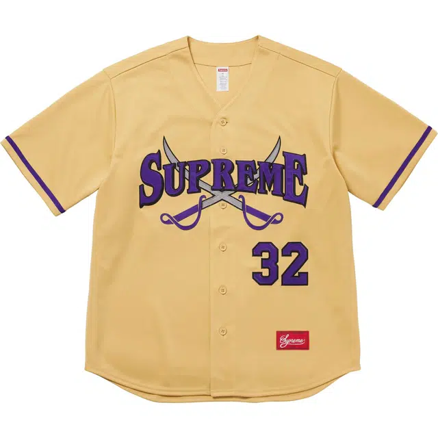 Supreme FW25 WEEK1 Swords Baseball Jersey logo