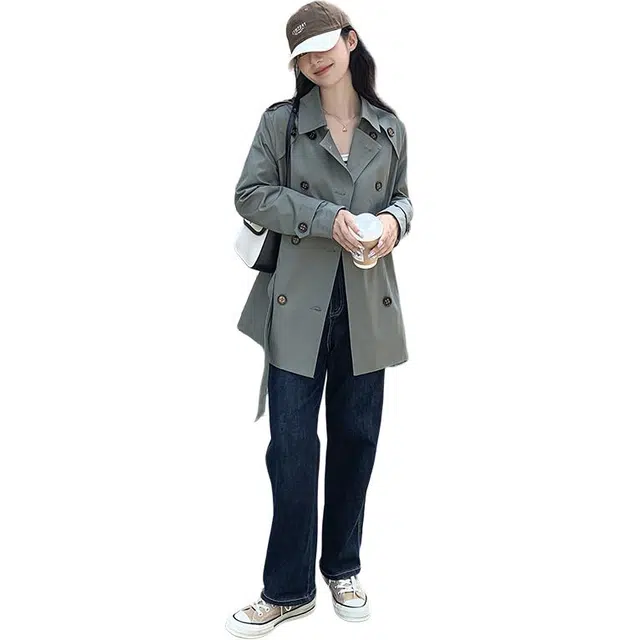 袋鼠 简约时尚大方休闲轻便舒适百搭纯色质感风衣 女款