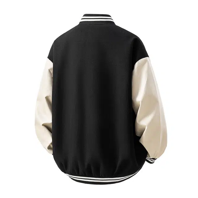 哲源 美式复古时尚学院风棒球服拼接撞色印花设计感春秋外套潮牌百搭宽松舒适飞行员棒球领休闲夹克 男女同款