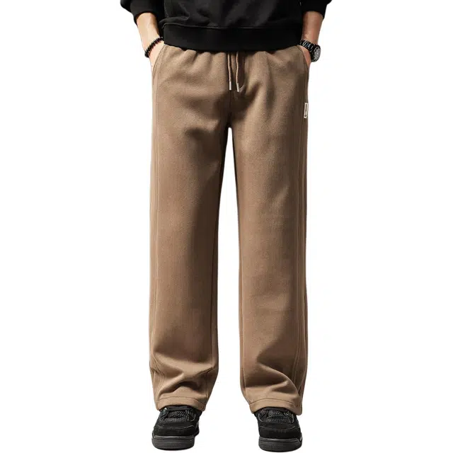 贵色 美式复古潮流百搭城市机能风直筒纯色简约拼接设计感日常穿搭垂感阔腿运动卫裤休闲裤 男女同款