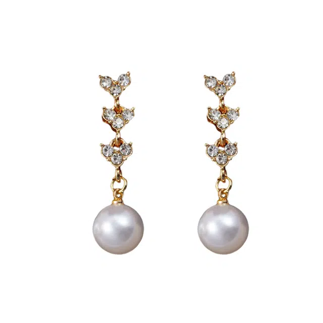 澜耀 气质流苏珠珠 轻奢时尚百搭个性小众精致简约耳饰 合金 耳环 女款