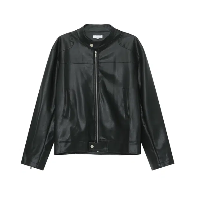 稻草人 潮流美式百搭简约纯色皮衣夹克 男女同款