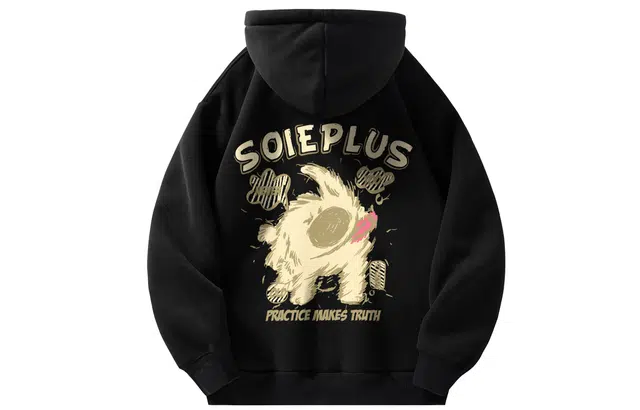 SOIEPLUS Retro Dog Logo Hoodie