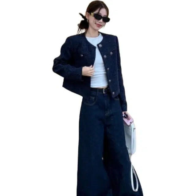 丝絮丝绸 法式小香风气质名媛高级感小个子短上衣 截短外套 女款