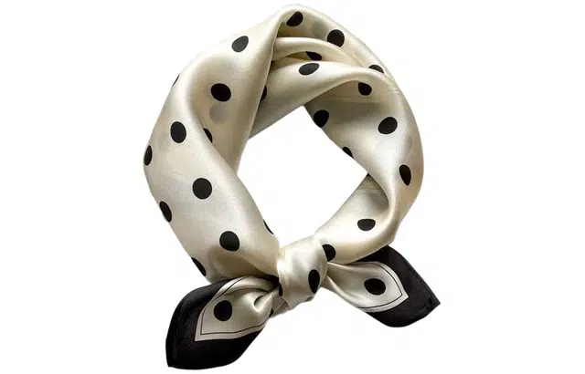 优幽兰 百搭优雅气质设计感波点小方巾春秋夏四季通用洋气时尚薄围巾简约高级感领巾妈妈减龄高档礼盒装 丝巾 女款